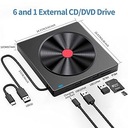 Внешний привод CD/DVD для ноутбука, 1 порт USB 3.0 для ноутбука, устройство записи компакт-дисков