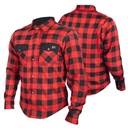 WOLF MĘSKA KOSZULA MOTOCYKLOWA Z KEVLAREM LS01 KOMPLET PROTEKTORÓW RED M