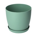 КРЫШКА ДЛЯ ЦВЕТОЧНОГО ГАЗОНА ЦВЕТОЧНЫЙ ВАЗ 16см ДЛЯ ЦВЕТОВ МАТОВО-ЗЕЛЕНАЯ ПЛАСТИКОВАЯ ПОДСТАВКА