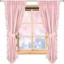 ШТОРЫ ДЛЯ ДЕТСКОЙ КОМНАТЫ 2 шт. РОЗОВЫЙ С ВИНТОВКОЙ 160см + ВИНТОВКА