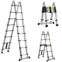 ЛЕСТНИЦА СКЛАДНАЯ АЛЮМИНИЕВАЯ ТЕЛЕСКОПИЧЕСКАЯ 5м 150кг