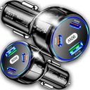 АВТОМОБИЛЬНОЕ ЗАРЯДНОЕ УСТРОЙСТВО 2x USB C PD 30 Вт USB QC 3.0 LED FAST ДЛЯ ТЕЛЕФОНА 90 Вт