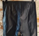 Armani Exchange ekskluzywne czarne legginsy z eko skóry Zapięcie zamek
