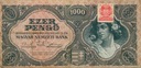 Węgry Republika - BANKNOT 1000 Pengo 1945 ZNACZEK