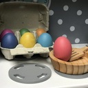 TickiT: drevené vajíčka Rainbow Wooden Eggs 7 el. Šírka produktu 1 cm