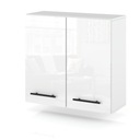 ВЕРХНИЙ ПОДВЕСНОЙ КУХОННЫЙ ШКАФ 2 ДВЕРИ, БЕЛЫЙ ГЛЯНЦЕВЫЙ 80СМ