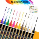 12 farieb Akrylové fixky vodotesné perá Stav balenia originálne