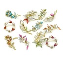 НАБОР КРАСНЫХ ЦВЕТОЧНЫХ БРОШЕЙ ИЗ 12 ШТ.