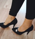Klasyczne czarne szpilki/czółenka buty damskie Kolor czarny