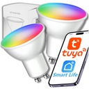 2 светодиодные лампы GU10 4,5 Вт RGB CCT+БЕЛЫЙ WiFi TUYA SMART Smart галогенная лампа