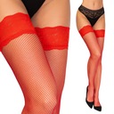 Красные чулки кабаре, поддерживающих супер кружевные элегантные