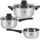 НАБОР СТАЛЬНЫХ ГОРШКОВ БЕЗОПАСНЫЕ ПОТЕНЦИАЛЫ СО СЪЕМНОЙ РУЧКОЙ