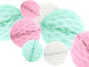 Пастельно-розовые мятные шарики из бумажных помпонов для свадебного причастия x8