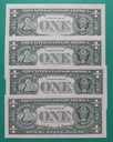 4 Banknoty USA 1 dolar 1999 A C gwiazdka L gwiazdka H gwiazdka UNC Kraj USA