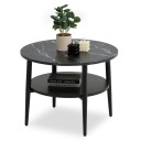 ЭЛЕГАНТНЫЙ СТОЛ С ПОЛКОЙ RENNE S СО СТОЛЕШНИЦЕЙ ИЗ ЧЕРНОГО МРАМОРА