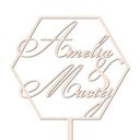 Topper Wedding Wedding Hexagon Hexagon 2 имена на