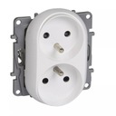 GNIAZDO PODWÓJNE Z UZ. LEGRAND NILOE 764562 BIAŁE