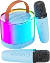 RGB КАРАОКЕ ДИНАМІК 2 МІКРОФОНИ USB MINI JACK BLUETOOTH ПОРТАТИВНИЙ