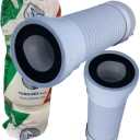 КОЛЕНО ДЛЯ ТУАЛЕТА ГИБКОЕ СОЕДИНЕНИЕ 400 мм ТРУБА 110 мм РЕГУЛИРУЕМАЯ