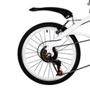 Biely 7-rýchlostný skladací bicykel z uhlíkovej ocele 20 palcov Hmotnosť 90 kg