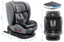АВТОМОБІЛЬНЕ КРИСІЛО СІРО-ЧОРНЕ 40-150 СМ ОБРАТНИЙ НА 360° R129 ISOFIX