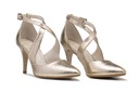 Золотые кожаные танцевальные туфли с ремешками 37