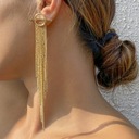 Серьги-подвески с кисточками золото 130мм