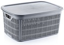 КОРЗИНА С КРЫШКОЙ корзина ЗАКРЫТЫЙ КОНТЕЙНЕР 5Л СЕРЫЙ ДЖУТ