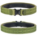Тактичний військовий подвійний ремінь з внутрішнім ременем MOLLE на липучці зелений