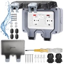 PODWÓJNE GNIAZDKO IP66 OGRODOWE ZEWNĘTRZNE WODOSZCZELNE GNIAZDO