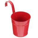 ЦВЕТНЫЙ ПОДВЕСНОЙ МЕТАЛЛИЧЕСКИЙ ЦВЕТОЧНЫЙ ГОРШОК С ПОДСТАВКОЙ ДЛЯ РАСТЕНИЙ (КРАСНЫЙ)