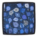 Мужской нагрудный платок с листочками черного и синего цвета - Alties