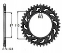 ZESTAW NAPĘD DID ZVMX SUNSTAR SUZUKI GS 500E 89-93 Waga produktu z opakowaniem jednostkowym 3 kg