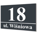 БОЛЬШАЯ АДРЕСНАЯ ТАБЛИЧКА ИЗ НЕРЖАВЕЮЩЕЙ АНТРАЦИТА С НОМЕРОМ ДОМА | 40х30 см