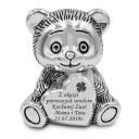 Копилка Мишка Тедди Сердце с ГРАВИРОВКОЙ Крещение Годовалый