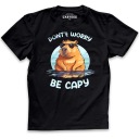 МУЖСКАЯ ФУТБОЛКА DON'T WORRY BE CAPY CAPYBARA ФУТБОЛКА CAPYBARA CAPY С ПРИНТОМ