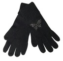 Dámske rukavice čierne vlnené zirkóny Značka JN Plus Paris