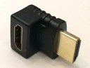 Adapter HDMI wtyk - HDMI gniazdo kątowy 90 stopni Zastosowanie Video