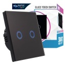 ВЫКЛЮЧАТЕЛЬ СВЕТОДИОДНОГО СВЕТА двойной СТЕКЛЯННЫЙ сенсорный