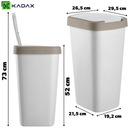 SZEMETESKOSÁR 25L HULLADÉK SZELEKTÍV HULLADÉKGYŰJTŐ VÖDÖR SZEMETES Csomagolás állapota eredeti