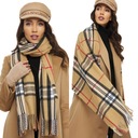 ШАРФ ЖЕНСКИЙ, светло-коричневый, узор в клетку burberry