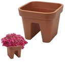 ЦВЕТОЧНЫЙ ГОРШОК ДЛЯ БАЛЮСТРАДЫ ТЕРРАСА БАЛКОН САД ЦВЕТОЧНЫЙ ГОРШОК ЦВЕТОЧНАЯ КЛУМБА КОРИЧНЕВЫЙ