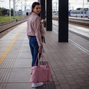 Športová cestovná taška veľká cestovná SHOPPER Dominujúca farba ružová