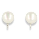 Klipsy do uszu biała perełka srebrne zapiecie