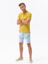Мужская трикотажная рубашка-поло пике, желтая S1374 M