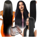 WŁOSY PERUKA CZARNE COSPLAY ANIME MANGA PROSTE DŁUGIE 100 CM CZEPEK GĘSTA