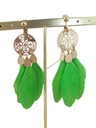 Зажимы для подвешивания перья в стиле бохо зеленые c91