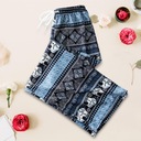 Dámske háremové nohavice Vysoký pás Ľahké Vintage Veľkosť Bohemian Boho Blue Zapínanie žiadne