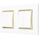 ДВА ДВОЙНЫХ ВЫКЛЮЧАТЕЛЯ СВЕТА В РАМКЕ