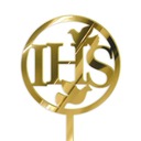 УКРАШЕНИЕ ТОРТА ТОППЕР золотое зеркало ПРИЧИНЕНИЕ IHS голубь